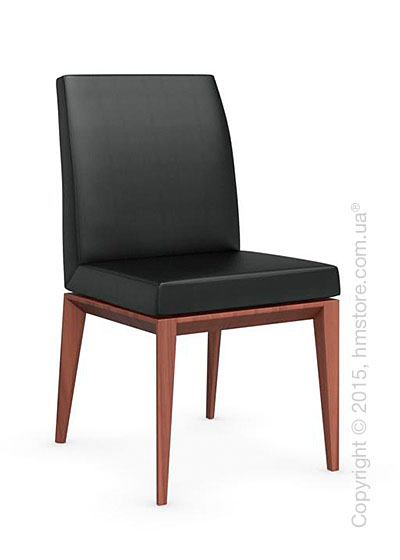 Стул Calligaris Bess Low, Solid wood walnut beech stained and Gummy coating black