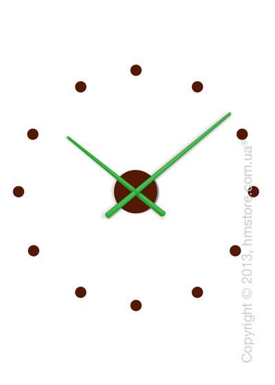 Часы настенные Nomon OJ Mixto Mini Wall Clock, Green and Chocolate