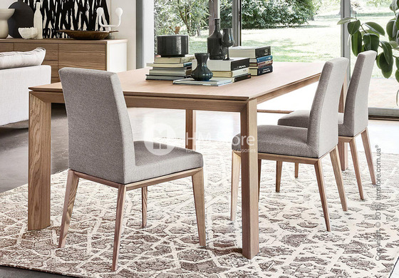 Стул Calligaris Bess Low, Solid wood walnut beech stained and Leather optic white Стул Calligaris Bess Low, Solid wood walnut beech stained and Leather optic white