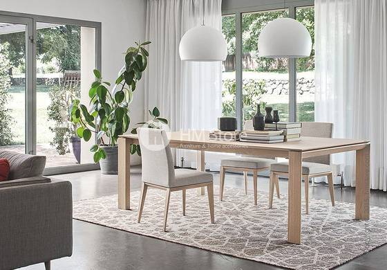 Стул Calligaris Bess Low, Solid wood walnut beech stained and Leather optic white Стул Calligaris Bess Low, Solid wood walnut beech stained and Leather optic white