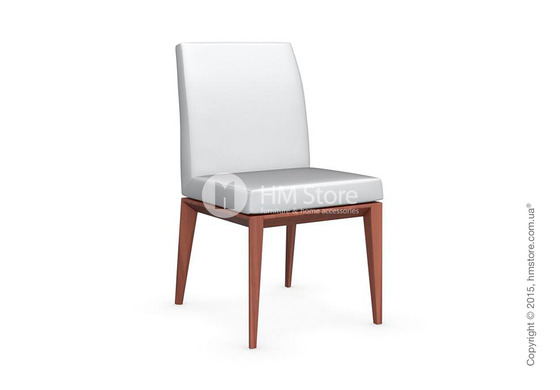 Стул Calligaris Bess Low, Solid wood walnut beech stained and Gummy coating optic white
