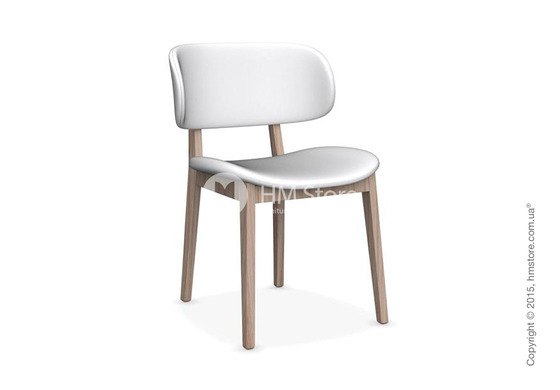 Стул Calligaris Claire, Ashwood natural and Leather optic white