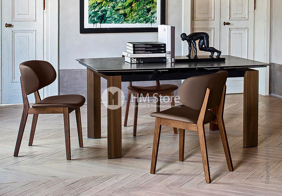 Стул Calligaris Claire, Ashwood natural and Leather taupe