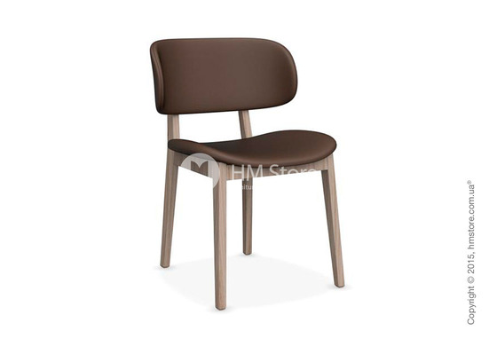 Стул Calligaris Claire, Ashwood natural and Leather antilope brown
