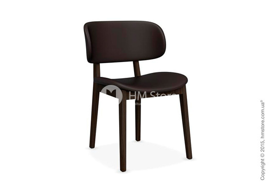 Стул Calligaris Claire, Ashwood smoke and Leather coffee