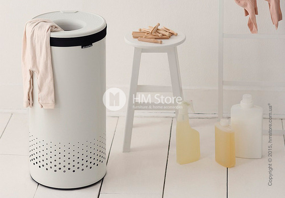 Бак для белья Brabantia Laundry Bin 35 л, Plastic Lid, White and White