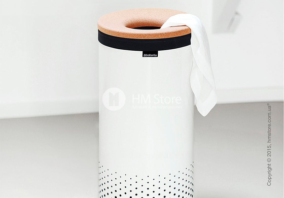 Бак для белья Brabantia Laundry Bin 35 л, Cork Lid, White and Cork Brown