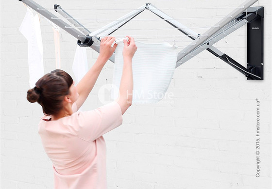 Сушилка настенная для белья Brabantia WallFix with Fabric Cover, Silver