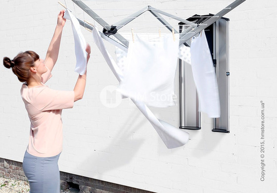 Сушилка настенная для белья Brabantia WallFix with Box, Matt Steel