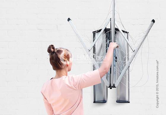 Сушилка настенная для белья Brabantia WallFix with Box, Matt Steel