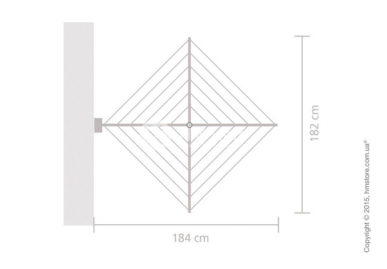 Сушилка настенная для белья Brabantia WallFix with Box, Matt Steel