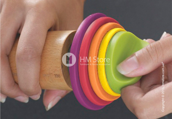 Скалка с кольцами для регулировки Joseph Joseph Adjustable Rolling Pin, Grey and Blue