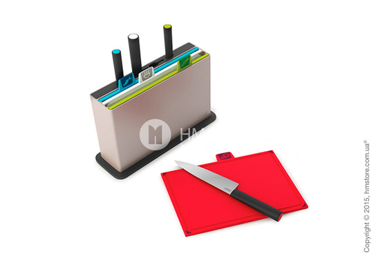 Набор досок и ножей на подставке Joseph Joseph Index With Knives, Grey
