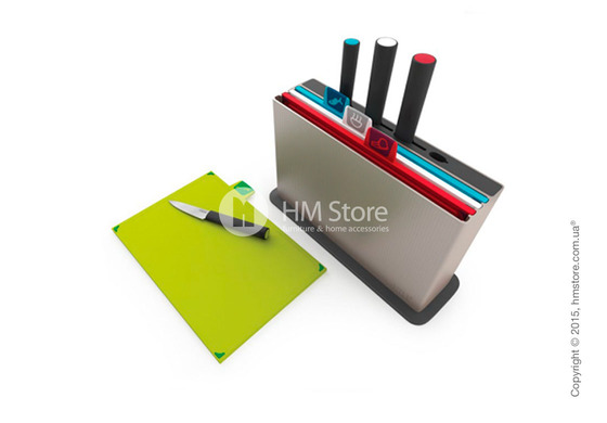 Набор досок и ножей на подставке Joseph Joseph Index With Knives, Grey