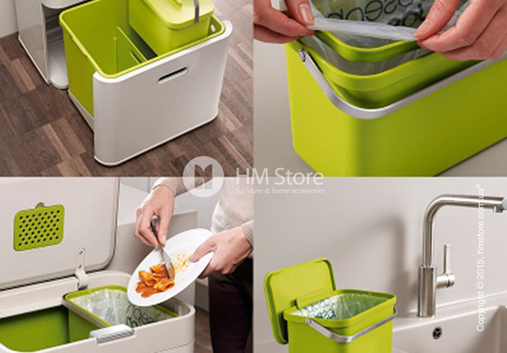 Универсальный контейнер для сортировки мусора Joseph Joseph Intelligent Waste Totem 50 л, White