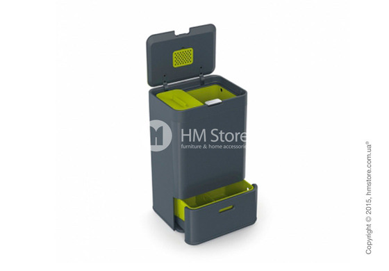 Универсальный контейнер для сортировки мусора Joseph Joseph Intelligent Waste Totem 50 л, Graphite