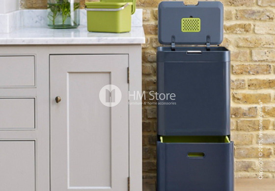 Универсальный контейнер для сортировки мусора Joseph Joseph Intelligent Waste Totem 50 л, Graphite
