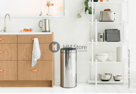 Ведро для мусора Brabantia Touch Bin New 30 л, Brilliant Steel