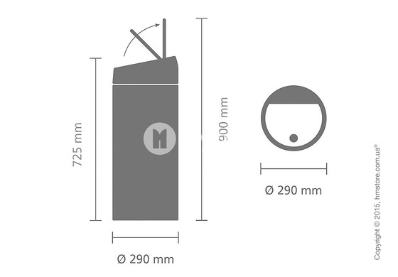 Ведро для мусора Brabantia Touch Bin Lid 30 л, Pansy Purple