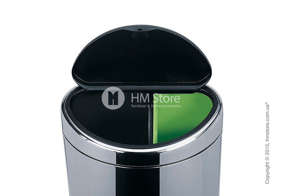 Ведро для мусора двухсекционное Brabantia Touch Bin New Recycle 23/10, Brilliant Steel