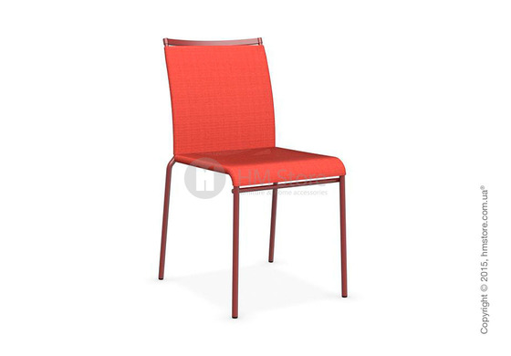 Стул Calligaris Web, Stackable metal chair, Metal matt red, Joy coating coral red and Metal matt red