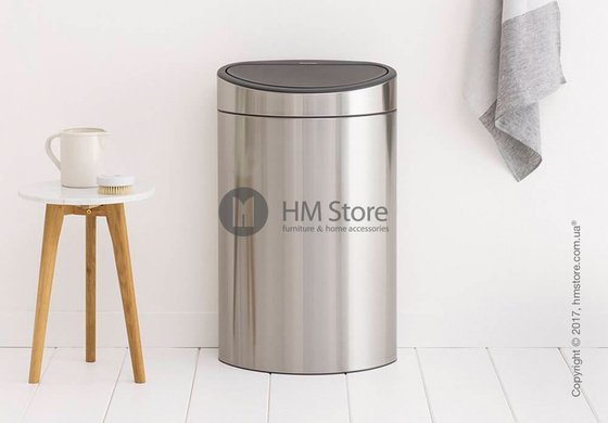 Ведро для мусора двухсекционное Brabantia Touch Bin Recycle 23/10, Matt Steel Fingerprint Proof