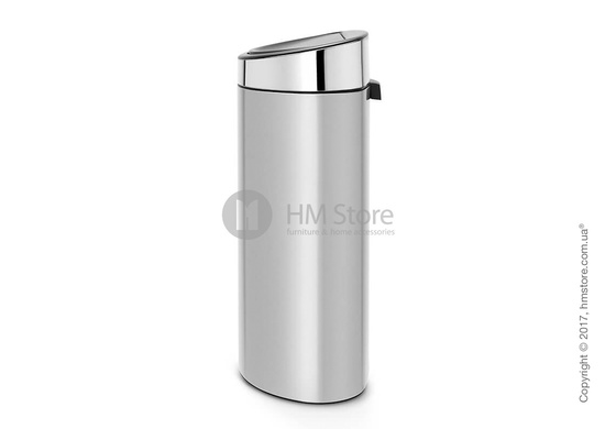 Ведро для мусора Brabantia Touch Bin 40 л, Metallic Grey with Brilliant Steel Lid