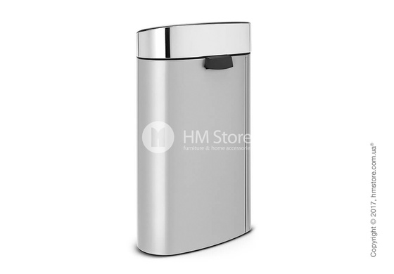 Ведро для мусора Brabantia Touch Bin 40 л, Metallic Grey with Brilliant Steel Lid