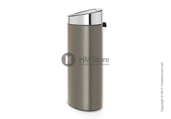 Ведро для мусора Brabantia Touch Bin New 40 л, Platinum with Brilliant Steel Lid