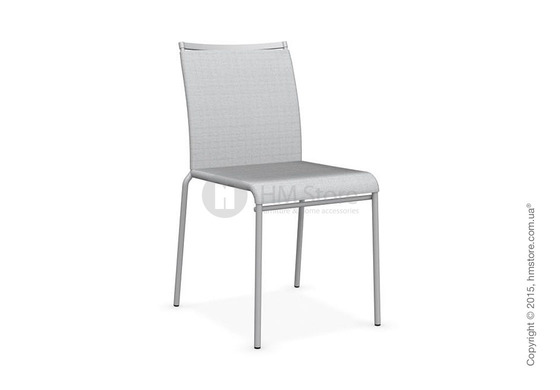 Стул Calligaris Web, Stackable metal chair, Metal matt silver, Joy coating light grey and Metal matt silver