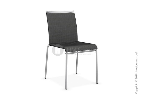 Стул Calligaris Web, Stackable metal chair, Metal matt silver, Joy coating anthracite grey and Metal matt silver