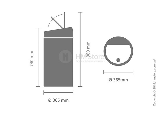 Ведро для мусора двухсекционное Brabantia Touch Bin Recycle 2x20, Brilliant Steel