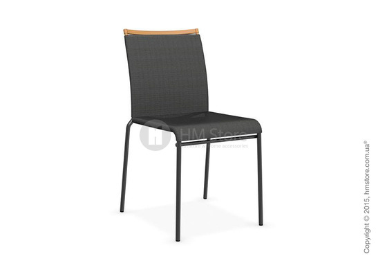Стул Calligaris Web, Stackable metal chair, Metal matt black, Joy coating anthracite grey and Metal matt mustard yellow