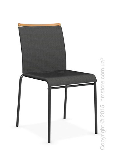 Стул Calligaris Web, Stackable metal chair, Metal matt black, Joy coating anthracite grey and Metal matt mustard yellow