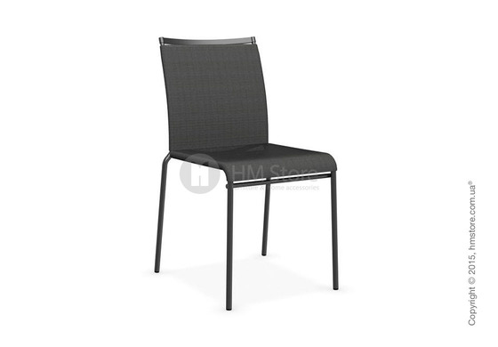Стул Calligaris Web, Stackable metal chair, Metal matt black, Joy coating anthracite grey and Metal matt black