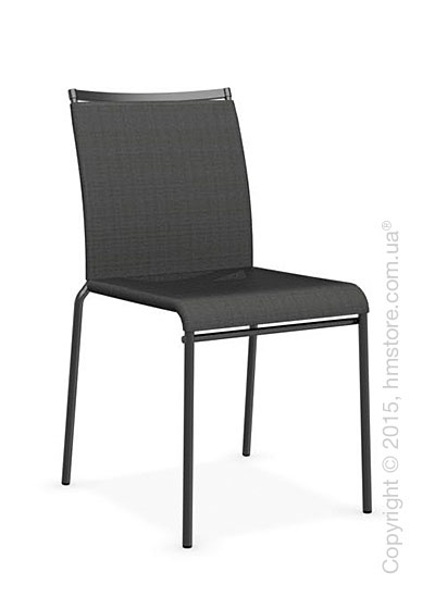 Стул Calligaris Web, Stackable metal chair, Metal matt black, Joy coating anthracite grey and Metal matt black