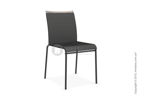 Стул Calligaris Web, Stackable metal chair, Metal matt black, Joy coating anthracite grey and Metal matt taupe