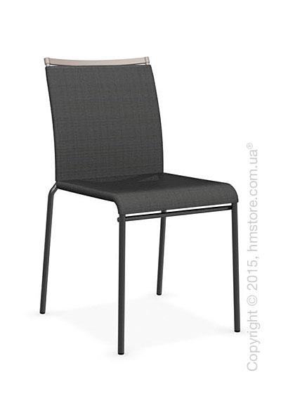 Стул Calligaris Web, Stackable metal chair, Metal matt black, Joy coating anthracite grey and Metal matt taupe