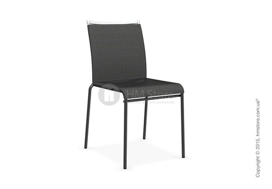 Стул Calligaris Web, Stackable metal chair, Metal matt black, Joy coating anthracite grey and Metal matt optic white