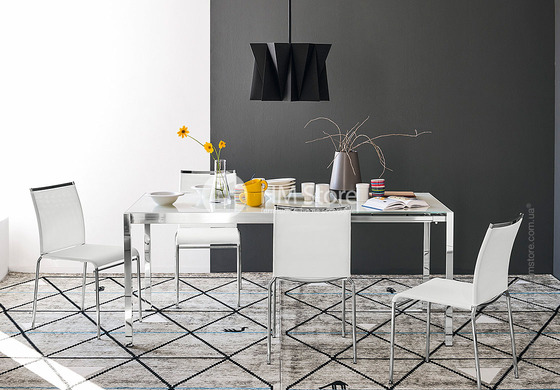 Стул Calligaris Web, Stackable metal chair, Metal matt taupe Joy coating taupe and Metal sky blue