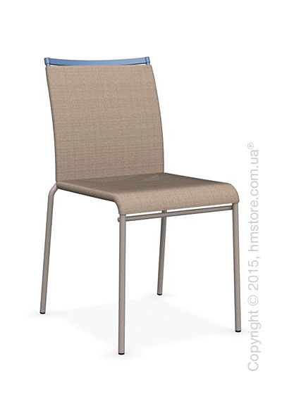 Стул Calligaris Web, Stackable metal chair, Metal matt taupe Joy coating taupe and Metal sky blue