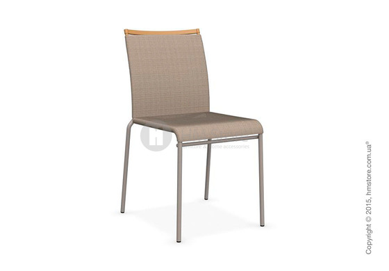 Стул Calligaris Web, Stackable metal chair, Metal matt taupe, Joy coating taupe and Metal matt mustard yellow