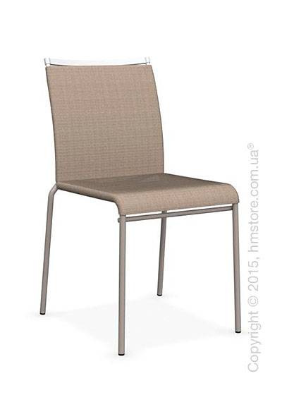 Стул Calligaris Web, Stackable metal chair, Metal matt taupe, Joy coating taupe and Metal matt optic white
