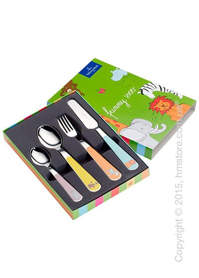 Набор столовых приборов детский Villeroy & Boch коллекция Funny Zoo, 4 предмета