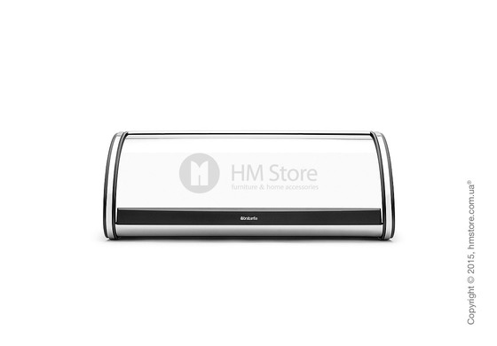 Хлебница Brabantia Roll Top Bread Bin, Brilliant Steel with Black Sides