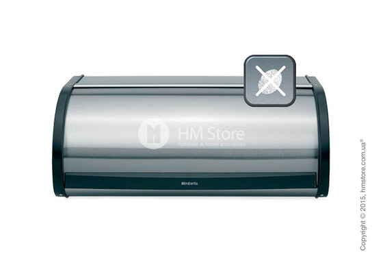 Хлебница Brabantia Roll Top Bread Bin, Matt Steel Fingerprint Proof with Black Sides