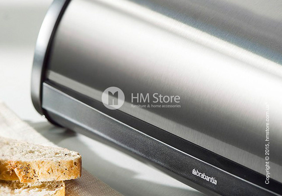 Хлебница Brabantia Roll Top Bread Bin, Matt Steel Fingerprint Proof with Black Sides