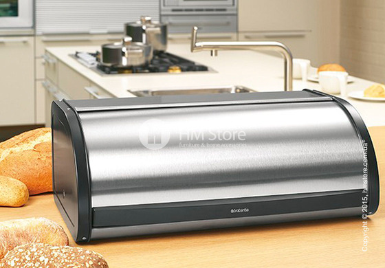 Хлебница Brabantia Roll Top Bread Bin, Matt Steel Fingerprint Proof with Black Sides