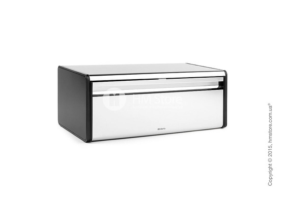 Хлебница Brabantia Fall Front Bread Bin, Brilliant Steel with Matt Black Sides