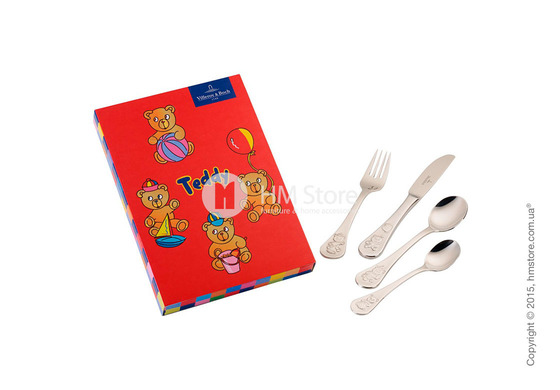 Набор столовых приборов детский Villeroy & Boch коллекция Teddy, 4 предмета